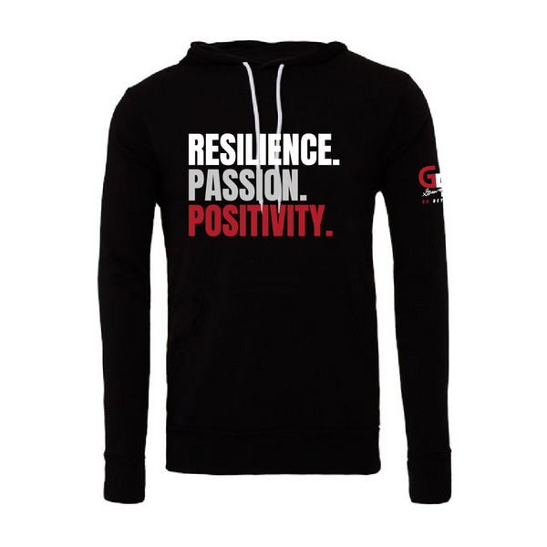 "RESILIENCE.PASSION.POSITIVITY." Slogan Hoodie