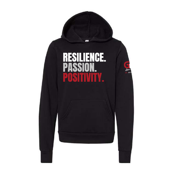 "RESILIENCE.PASSION.POSITIVITY." Slogan Hoodie